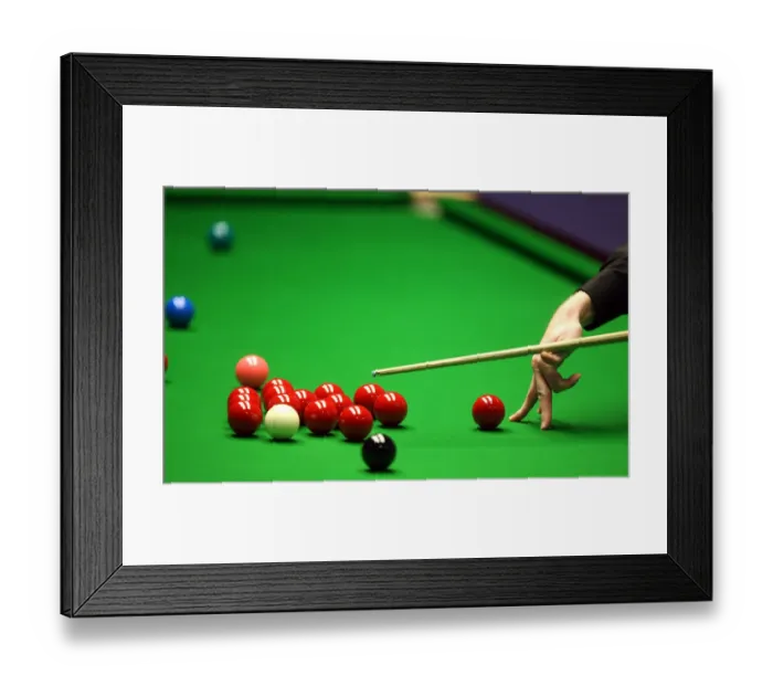 Framed Print : Cueing Over Red Balls Framed Print : Cueing Over Red Balls