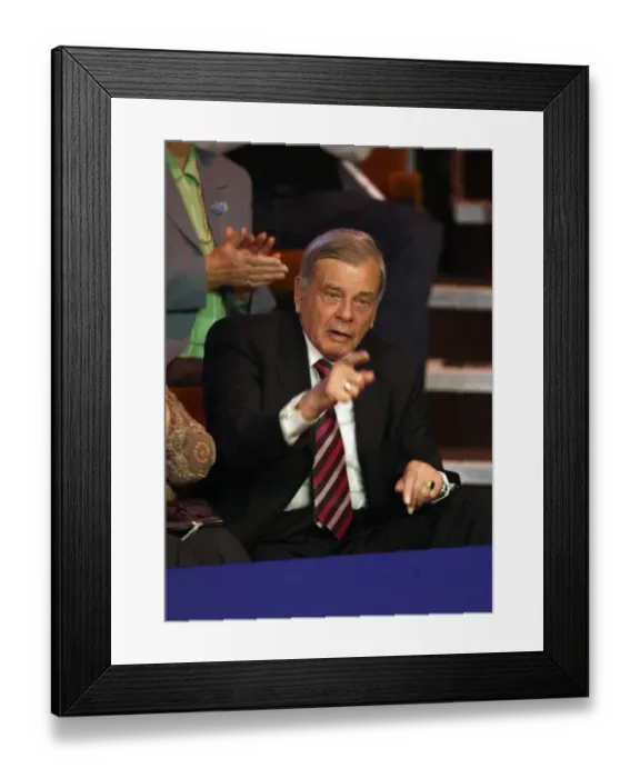 Framed Print : Dickie Bird Watches The Final