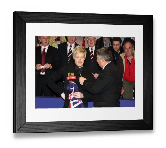 Framed Print : John Parrott Interviews Neil Robertson Framed Print : John Parrott Interviews Neil Robertson
