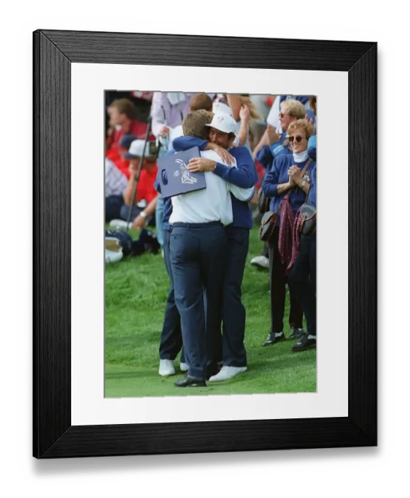 Framed Print : Seve Embraces Nick Faldo Framed Print : Seve Embraces Nick Faldo