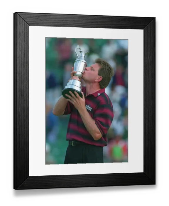 Framed Print : Nick Price Kisses Open Trophy Framed Print : Nick Price Kisses Open Trophy