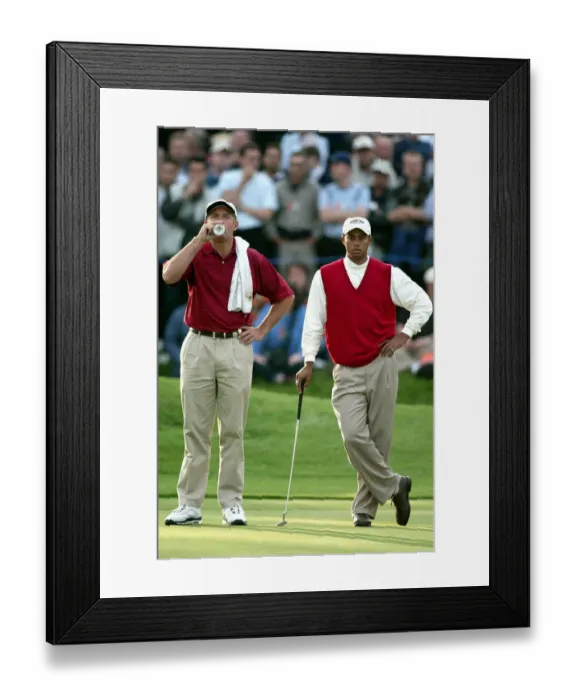 Framed Print : Tiger Woods & Caddie Framed Print : Tiger Woods & Caddie