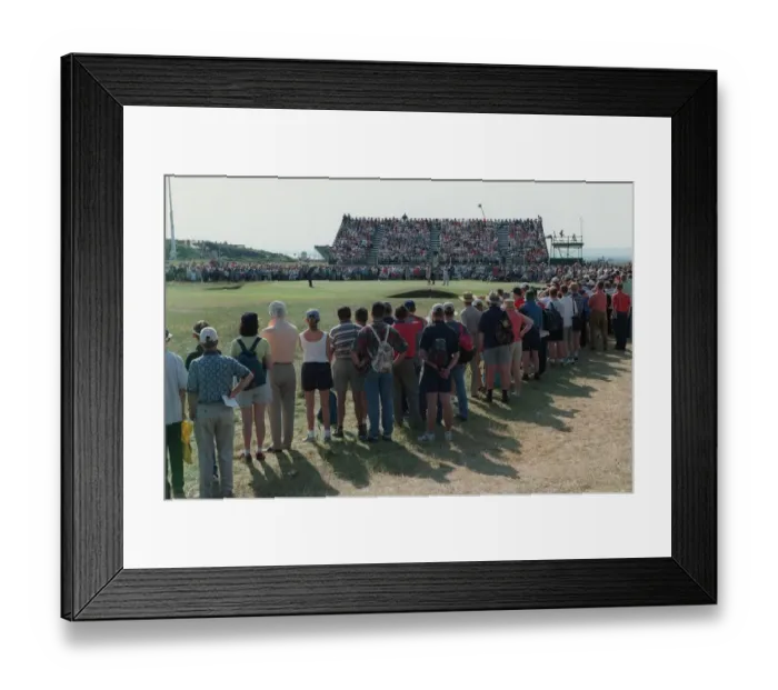 Framed Print : Fans Watch Nick Faldo On Green Framed Print : Fans Watch Nick Faldo On Green