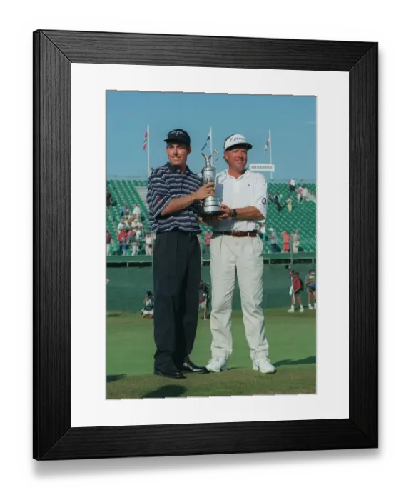 Framed Print : Justin Leonard & Caddy Framed Print : Justin Leonard & Caddy