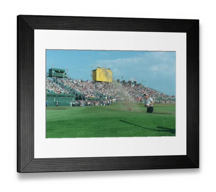 Framed Print : Darren Clarke, 18th Hole Bunker