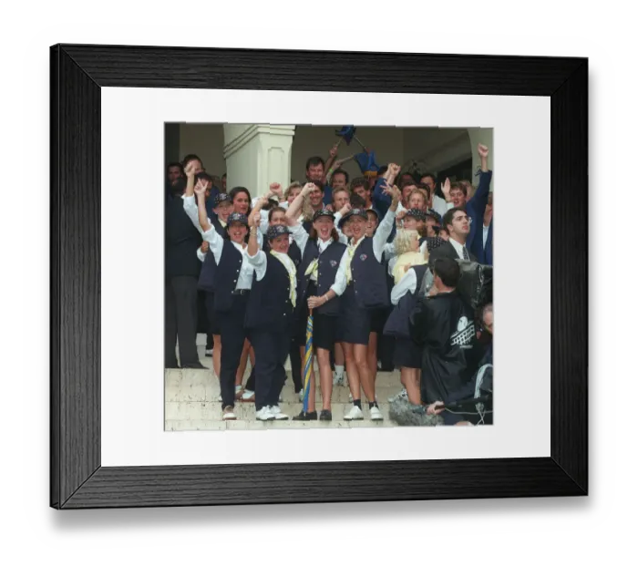 Framed Print : European Team Wives Celebrate Framed Print : European Team Wives Celebrate