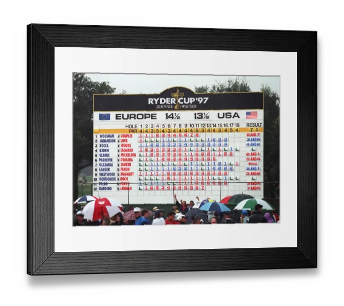Framed Print : Ryder Cup Leader Board At End