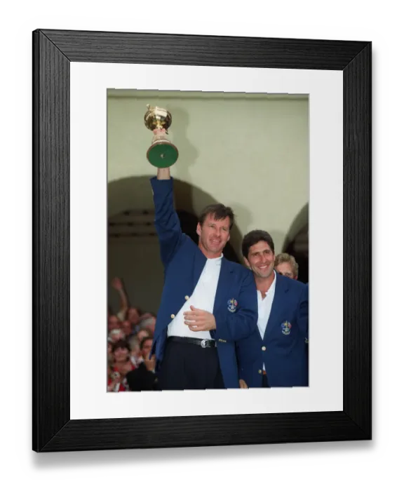 Framed Print : Nick Faldo Raises Ryder Cup Framed Print : Nick Faldo Raises Ryder Cup