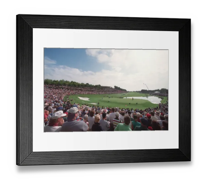 Framed Print : Golf Fans On 17th Hole Framed Print : Golf Fans On 17th Hole
