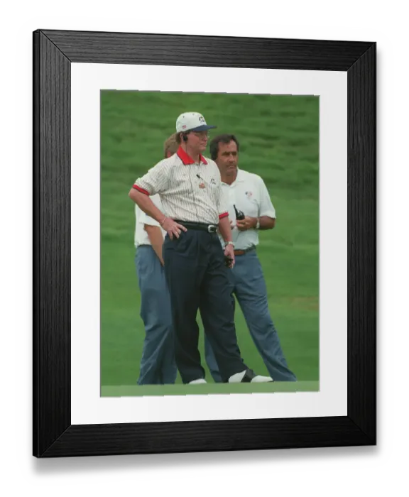 Framed Print : Tom Kite & Seve Watch Play Framed Print : Tom Kite & Seve Watch Play