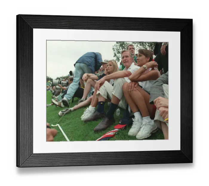 Framed Print : George Bush & Players Wives