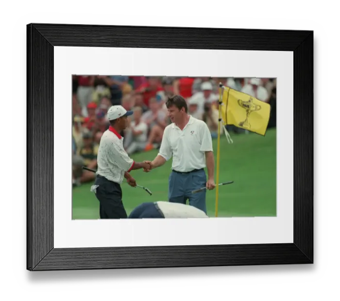 Framed Print : Nick Faldo & Tiger Woods Framed Print : Nick Faldo & Tiger Woods