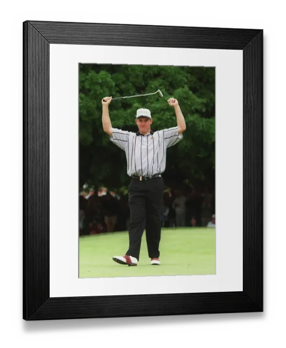 Framed Print : Lee Westwood Celebrates On Framed Print : Lee Westwood Celebrates On