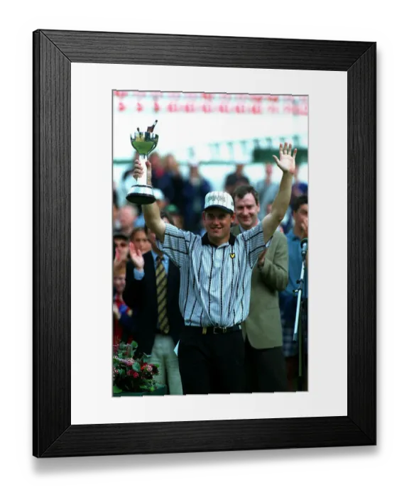 Framed Print : Lee Westwood Holds Aloft