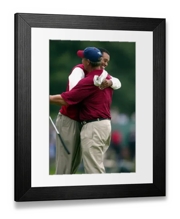 Framed Print : Tiger Woods & Loves Caddie