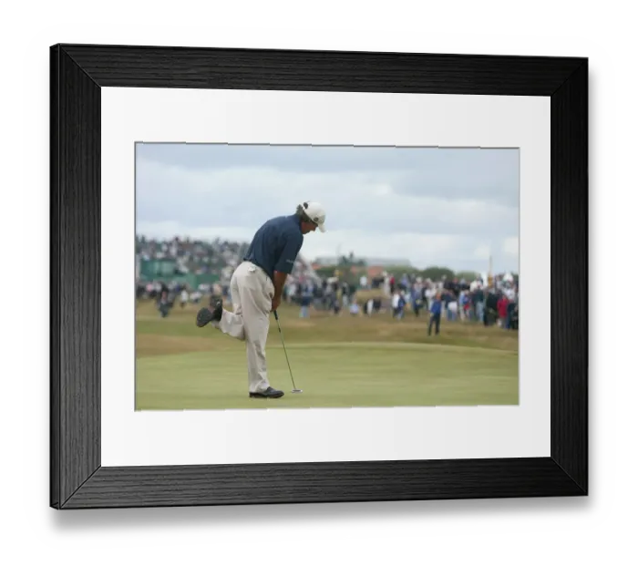 Framed Print : Barry Lane Sinks Put For Eagle On 4th Green