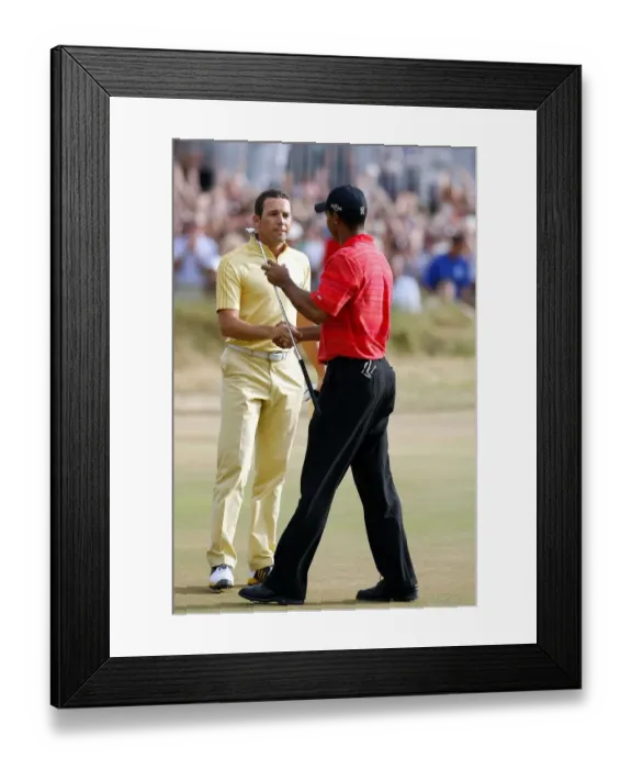 Framed Print : Tiger Woods & Sergio Garcia Framed Print : Tiger Woods & Sergio Garcia