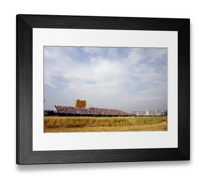 Framed Print : 18th Green & Grandstand