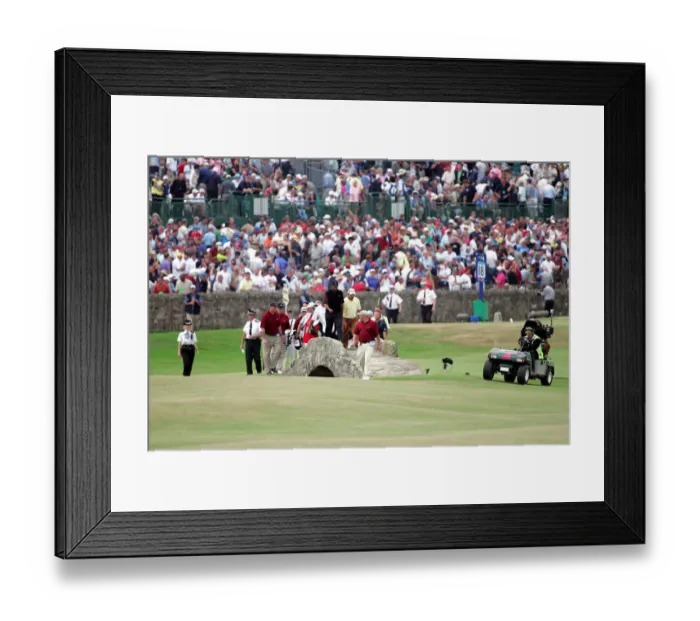 Framed Print : Tiger Woods Walks Over The Swilken Bridge Framed Print : Tiger Woods Walks Over The Swilken Bridge