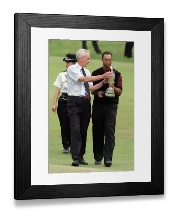 Framed Print : Tiger Woods With Press Officer