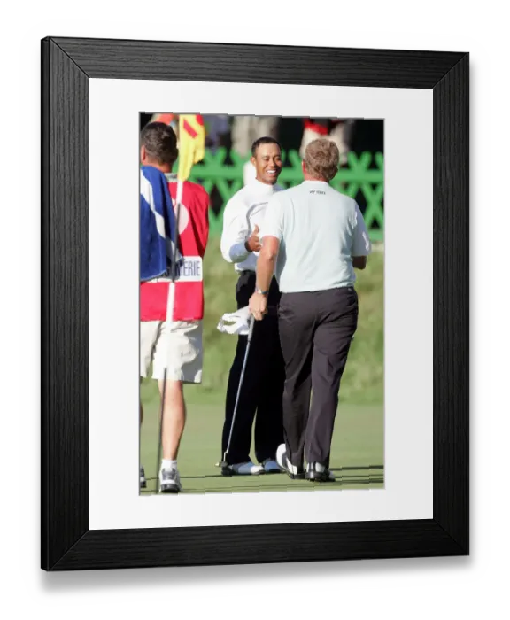 Framed Print : Colin Montgomerie & Tiger Woods