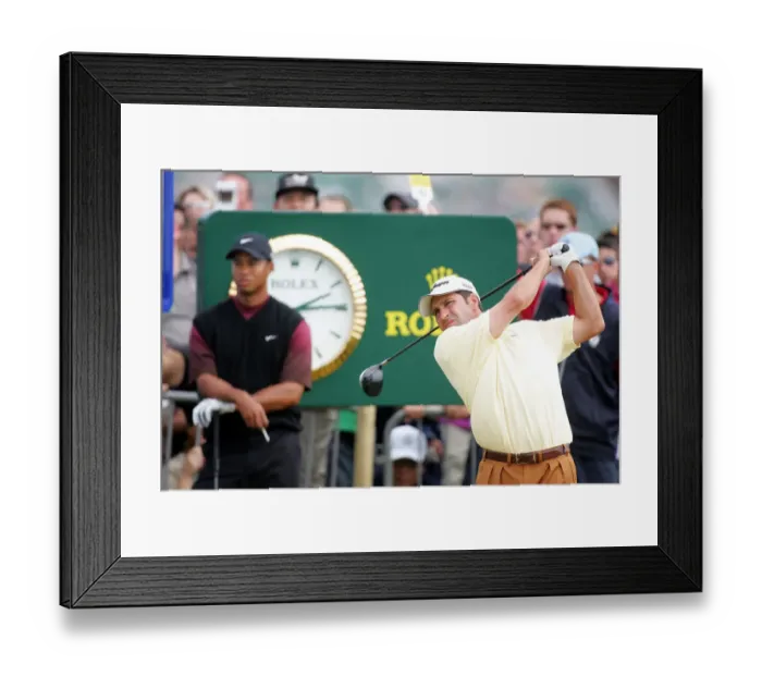Framed Print : Jose-Maria Olazabal & Tiger Woods