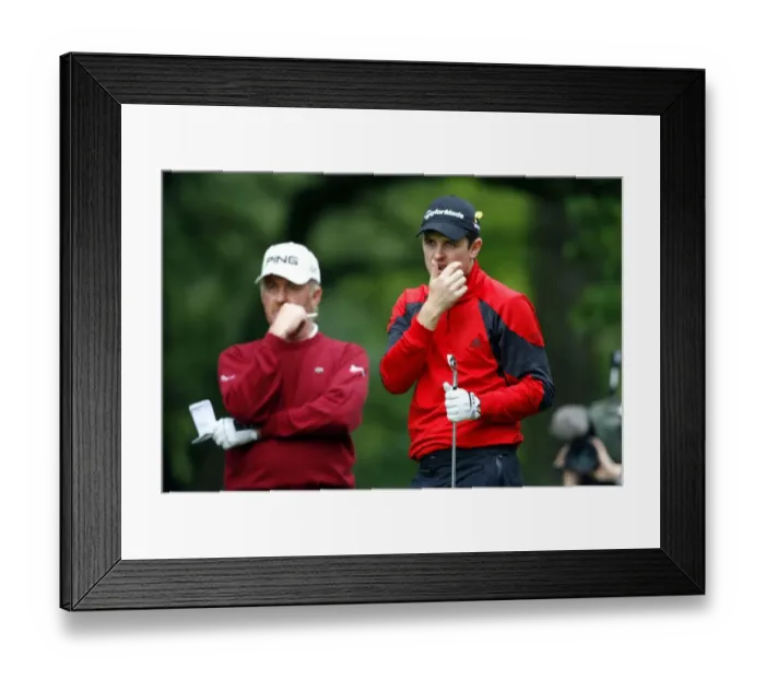 Framed Print : Justin Rose & Miguel Angel Jimenez