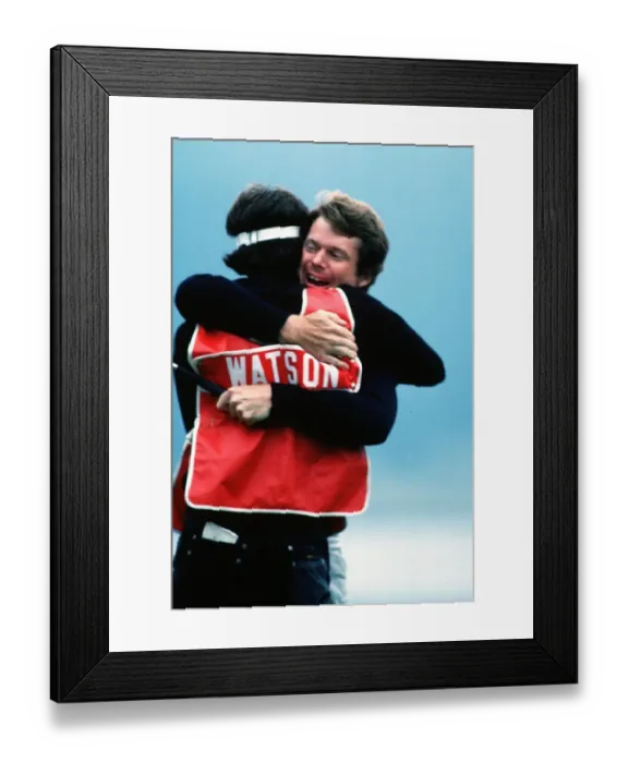 Framed Print : Tom Watson & Caddy Bruce Edwards Celebrate Winning Framed Print : Tom Watson & Caddy Bruce Edwards Celebrate Winning