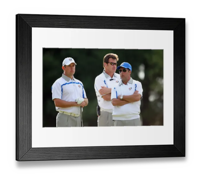 Framed Print : Lee Westwood, Nick Faldo & Jose Maria Olazabal Lee Westwo