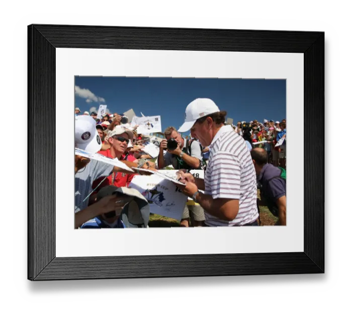 Framed Print : Phil Mickelson Signs Autographs Framed Print : Phil Mickelson Signs Autographs