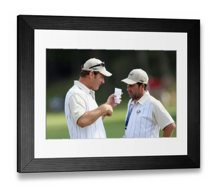 Framed Print : Nick Faldo, Olazabal and Infamous Sandwich Framed Print : Nick Faldo, Olazabal and Infamous Sandwich