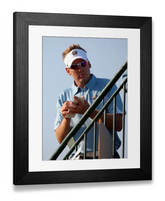 Framed Print : Ian Poulter Signs Autographs