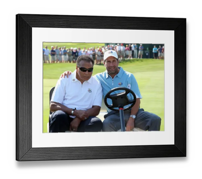 Framed Print : Jose-Maria Olazabal & Mohammad Ali Framed Print : Jose-Maria Olazabal & Mohammad Ali
