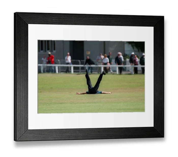 Framed Print : Nick Faldo Falls To The Ground Framed Print : Nick Faldo Falls To The Ground