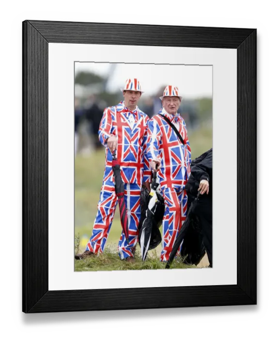 Framed Print : Spectators Wearing Union Jack Suits Framed Print : Spectators Wearing Union Jack Suits