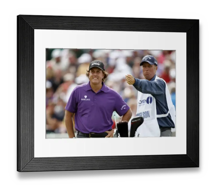 Framed Print : Phil Mickelson & Caddy Framed Print : Phil Mickelson & Caddy