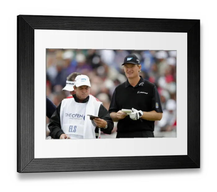 Framed Print : Ernie Els & Caddy Framed Print : Ernie Els & Caddy