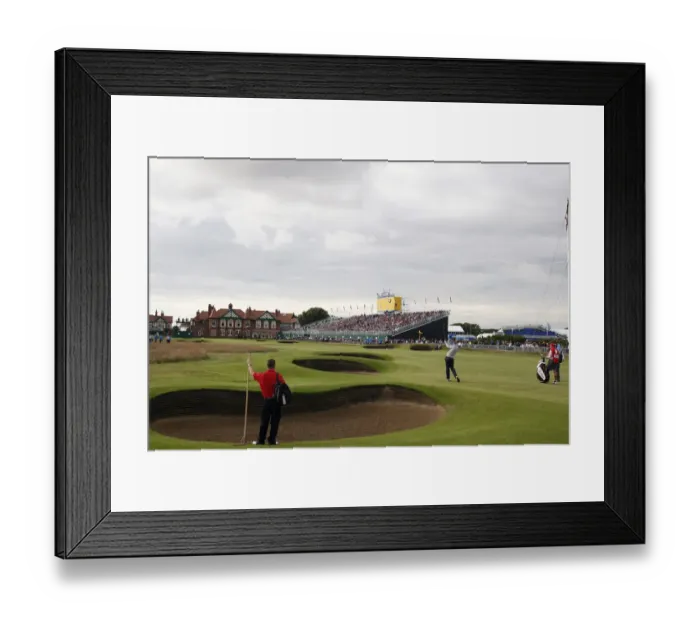 Framed Print : Adam Scott Plays Aproach To 18th Green