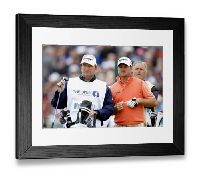 Framed Print : Graeme Mcdowell & Caddy Framed Print : Graeme Mcdowell & Caddy