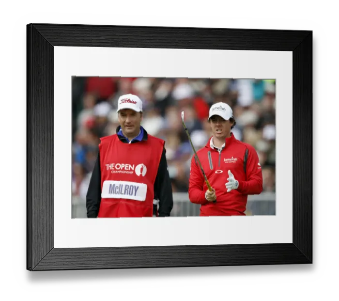 Framed Print : Rory Mcilroy With Caddy