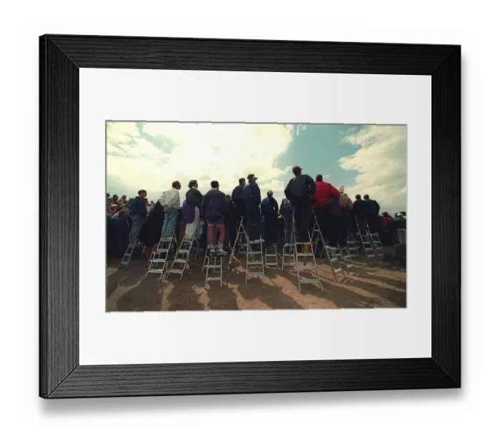 Framed Print : Spectators On Step Ladders