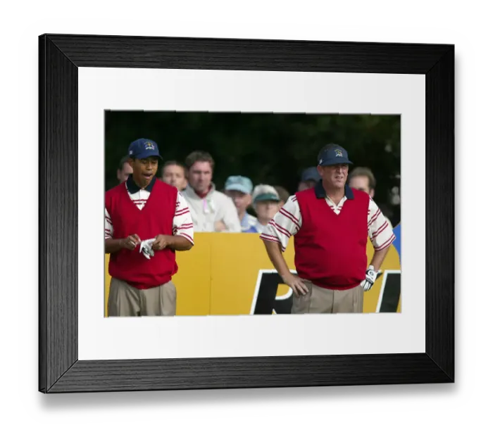 Framed Print : Tiger Woods & Mark Calcavechia Framed Print : Tiger Woods & Mark Calcavechia