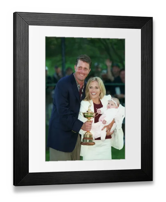 Framed Print : Phil Mickelson, Amy & Baby Framed Print : Phil Mickelson, Amy & Baby