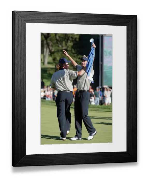 Framed Print : Ian Poulter & Miguel Angel Jimenez