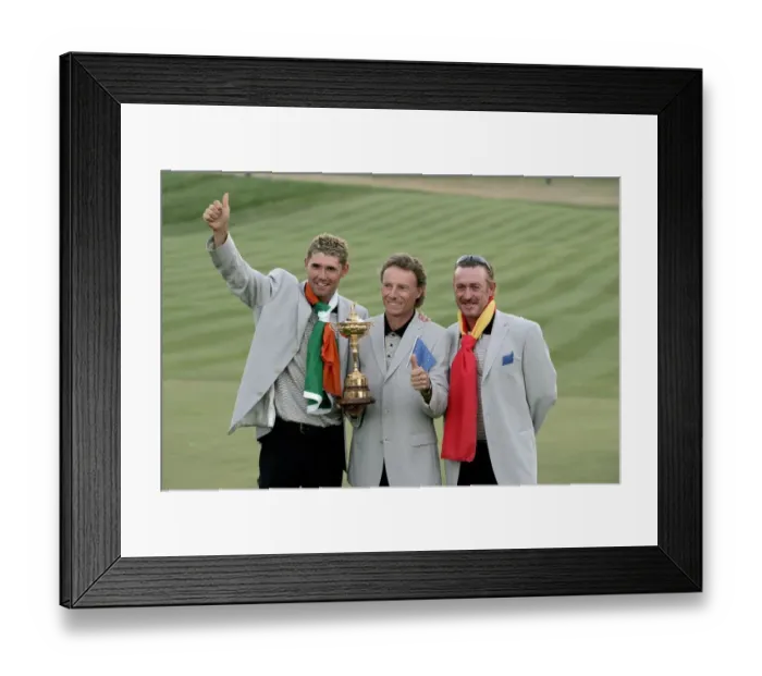 Framed Print : Padraig Harrington, Bernhard Langer & Miguel Angel Jimene Framed Print : Padraig Harrington, Bernhard Langer & Miguel Angel Jimene