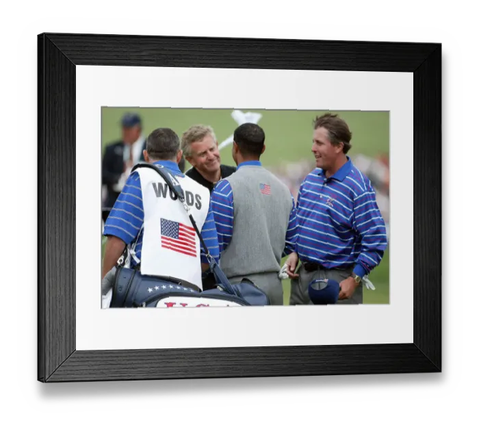 Framed Print : Tiger Woods, Phil Mickleson & Colin Montgomerie Tiger W