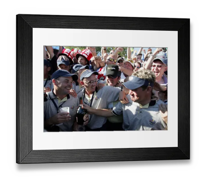 Framed Print : Lee Westwood Is Mobbed By Fans Framed Print : Lee Westwood Is Mobbed By Fans