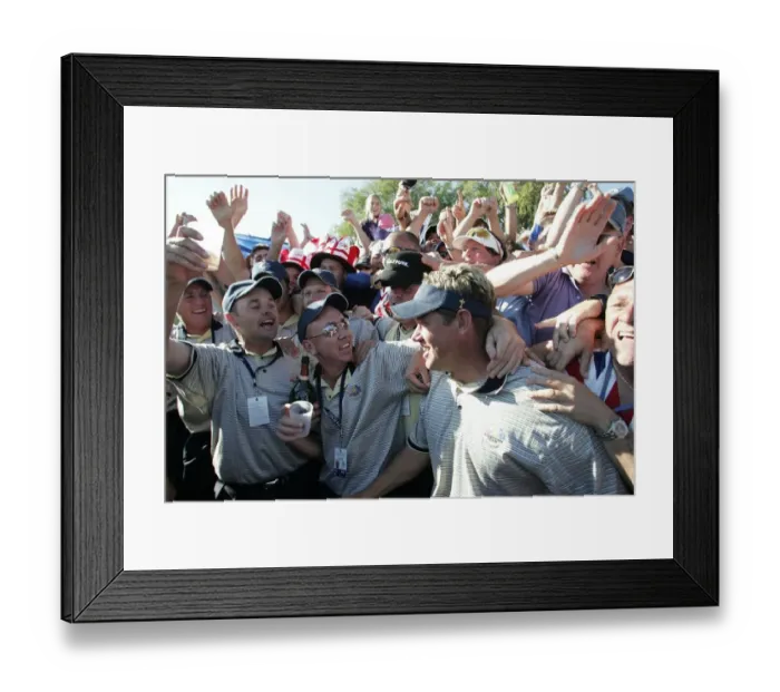 Framed Print : Lee Westwood Is Mobbed By Fans Framed Print : Lee Westwood Is Mobbed By Fans