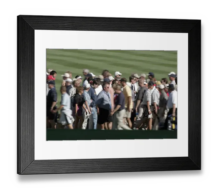 Framed Print : Crowds Cross Fairway Framed Print : Crowds Cross Fairway