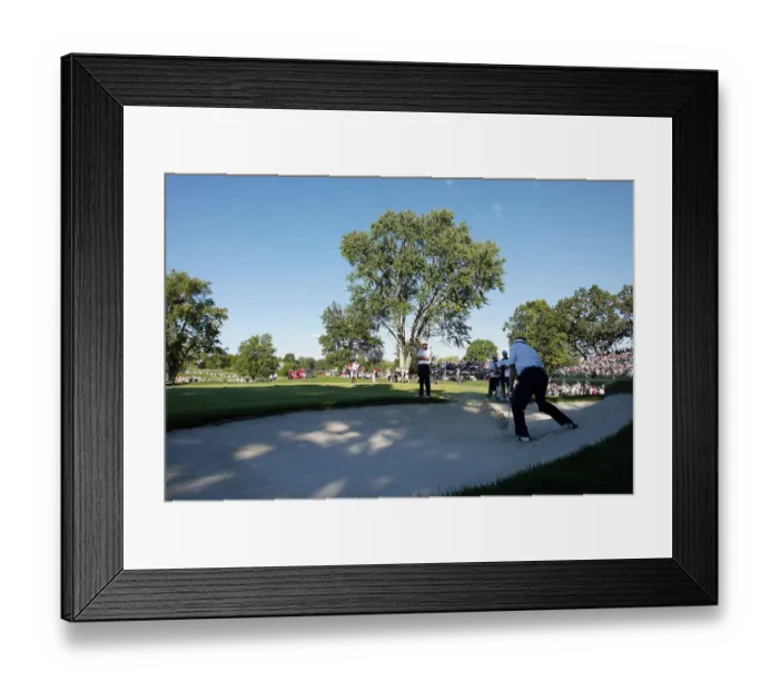 Framed Print : Luke Donald In Bunker On 12th Hole